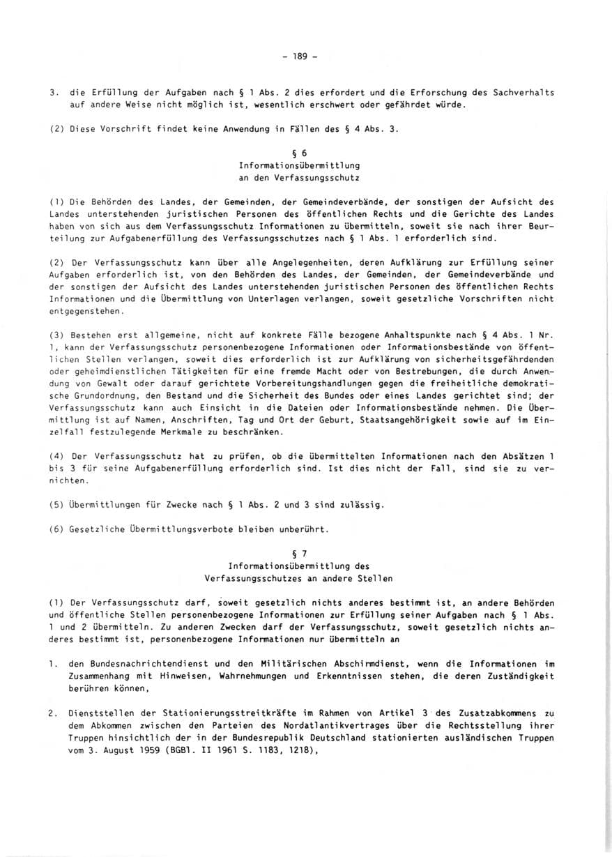 Seite 191 des Verfassungsschutzbericht 1990 Rheinland-Pfalz