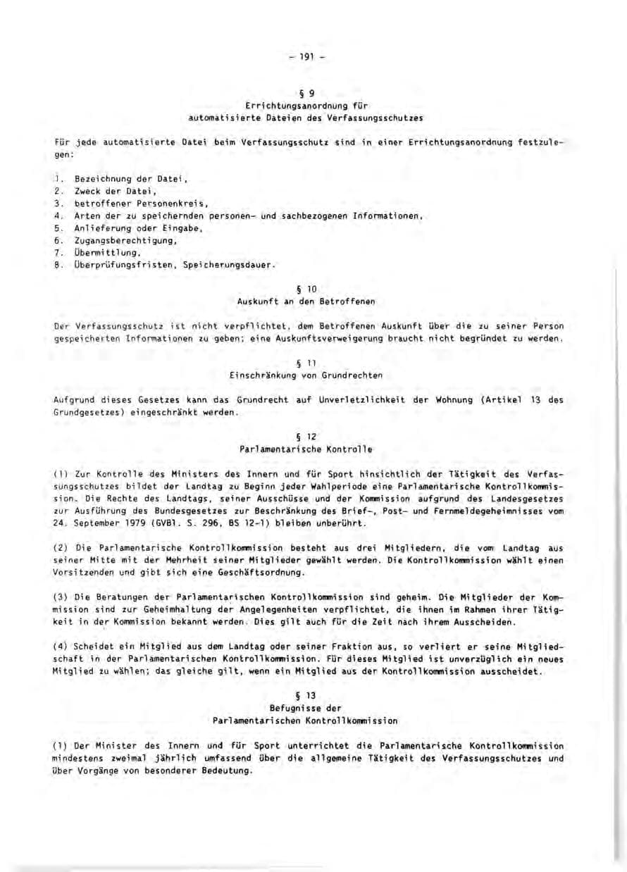 Seite 193 des Verfassungsschutzbericht 1990 Rheinland-Pfalz