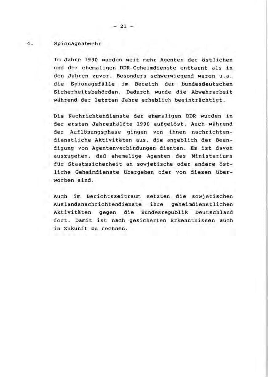 Seite 23 des Verfassungsschutzbericht 1990 Rheinland-Pfalz