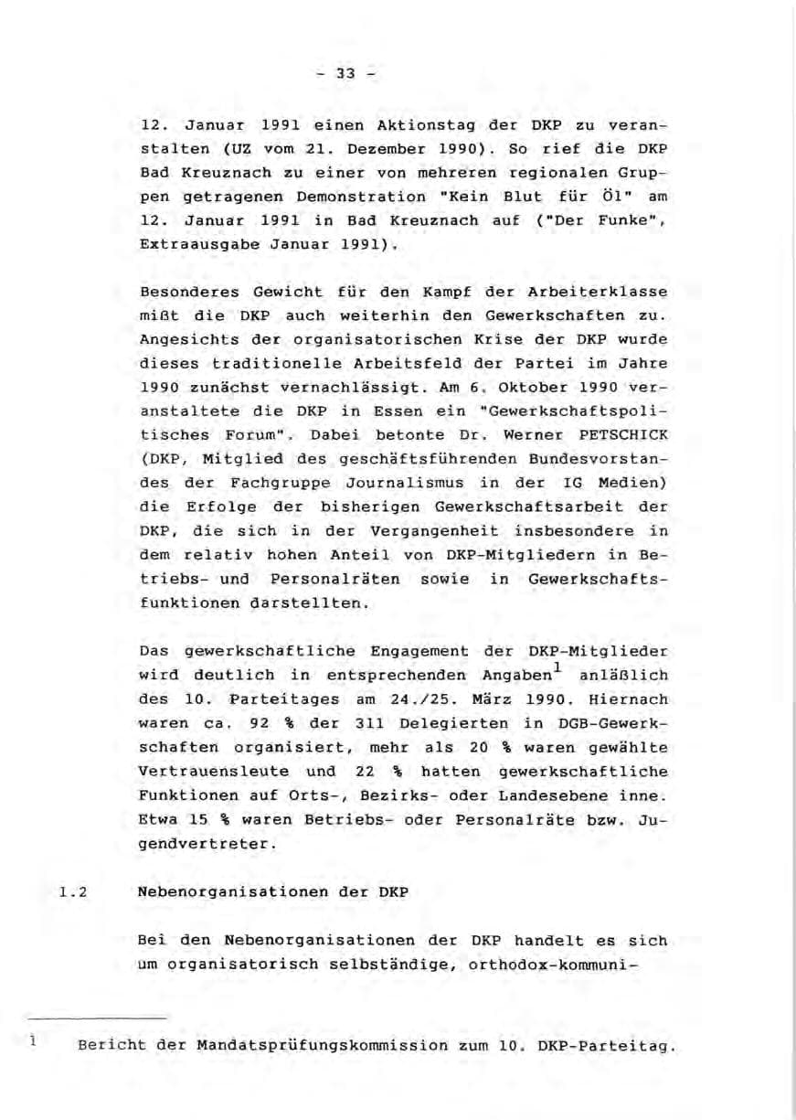 Seite 35 des Verfassungsschutzbericht 1990 Rheinland-Pfalz