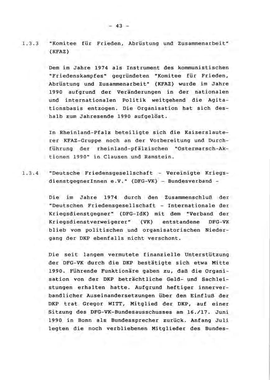 Seite 45 des Verfassungsschutzbericht 1990 Rheinland-Pfalz