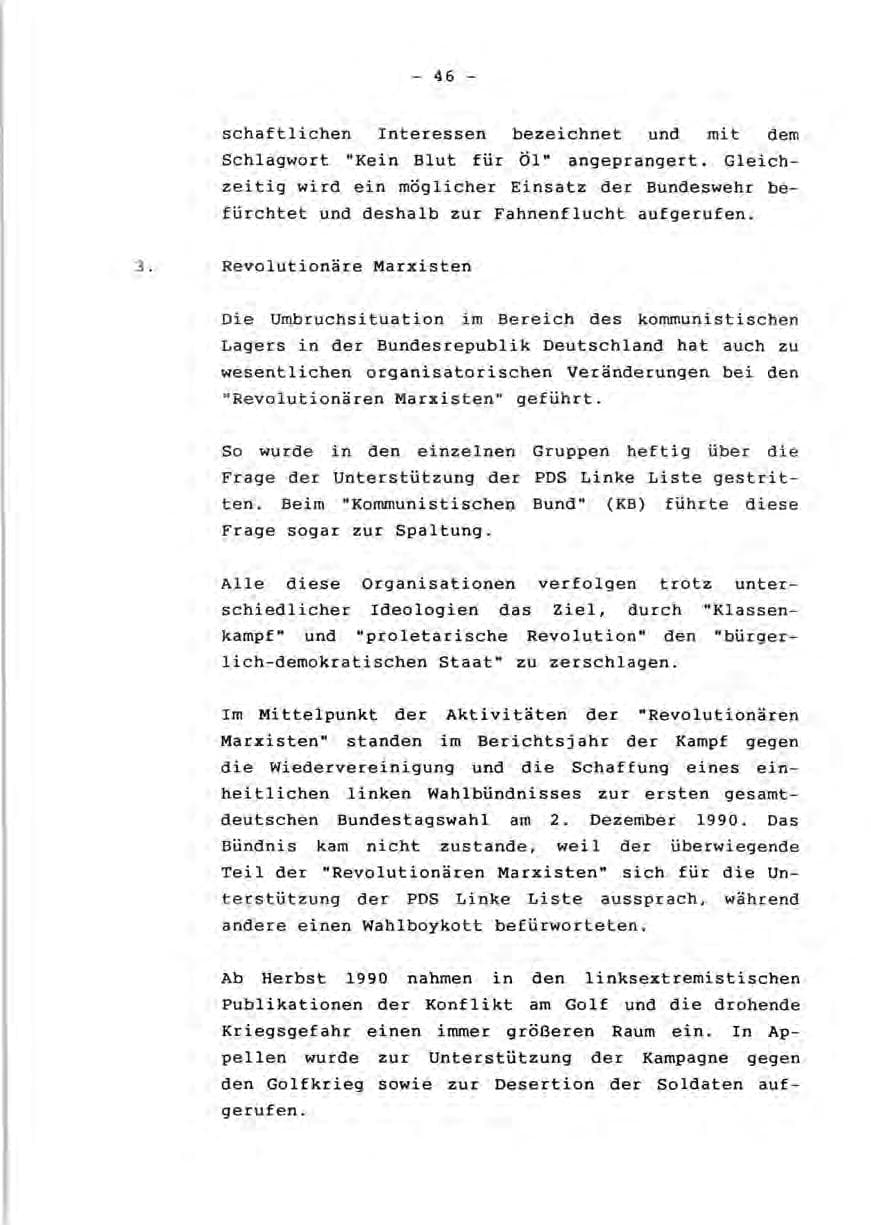 Seite 48 des Verfassungsschutzbericht 1990 Rheinland-Pfalz