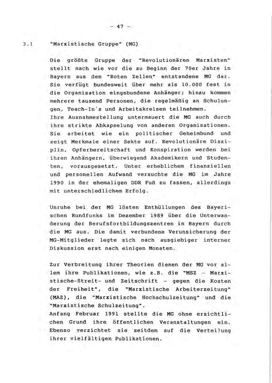Seite 49 des Verfassungsschutzbericht 1990 Rheinland-Pfalz