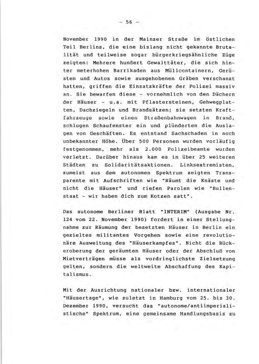Seite 58 des Verfassungsschutzbericht 1990 Rheinland-Pfalz