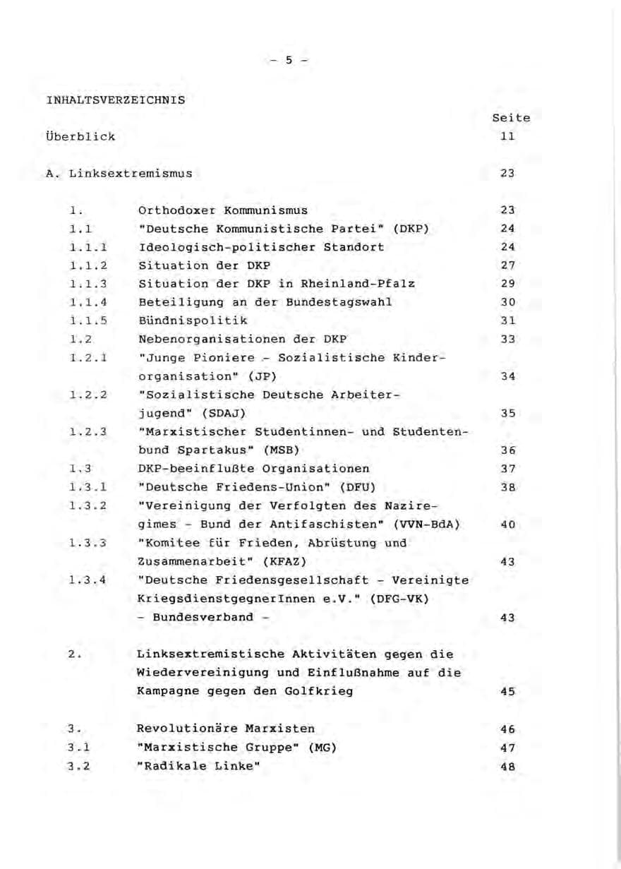 Seite 7 des Verfassungsschutzbericht 1990 Rheinland-Pfalz