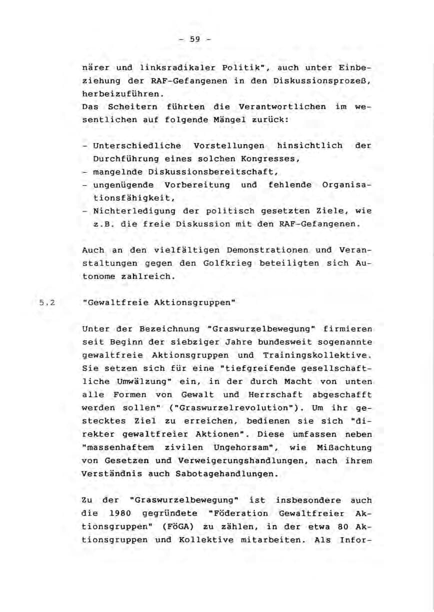 Seite 61 des Verfassungsschutzbericht 1990 Rheinland-Pfalz