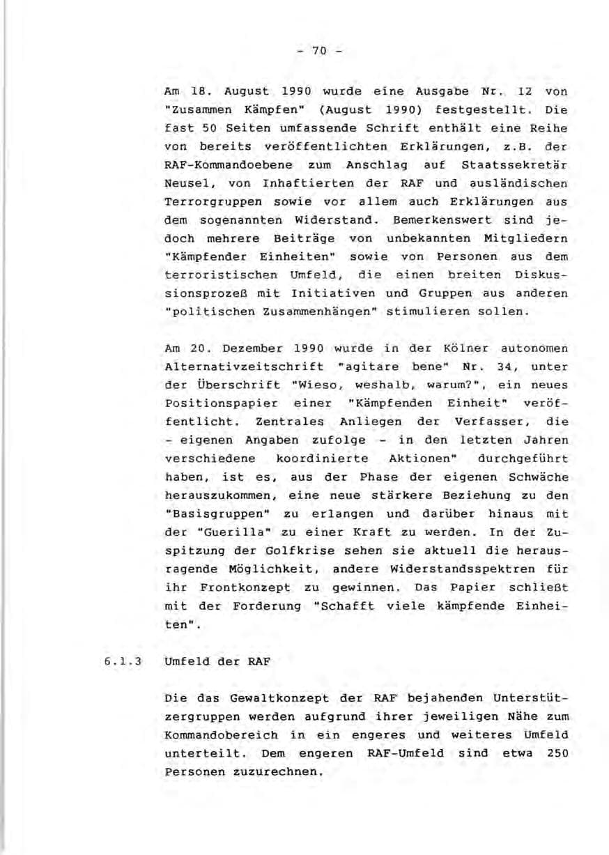 Seite 72 des Verfassungsschutzbericht 1990 Rheinland-Pfalz