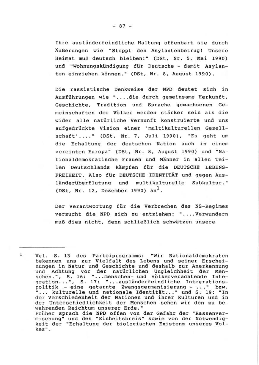 Seite 89 des Verfassungsschutzbericht 1990 Rheinland-Pfalz