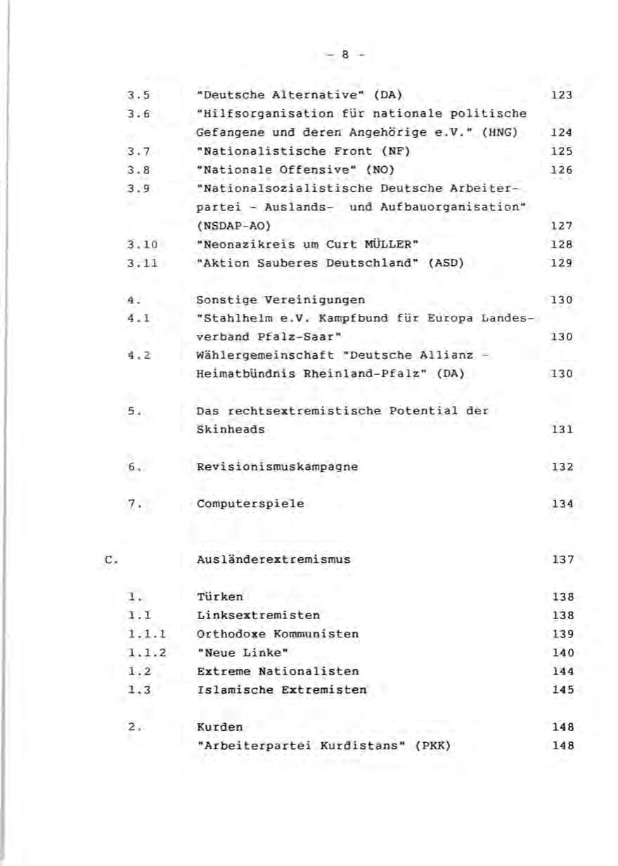 Seite 10 des Verfassungsschutzbericht 1990 Rheinland-Pfalz