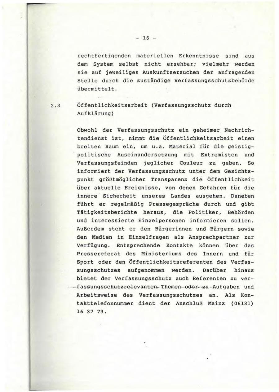 Seite 17 des Verfassungsschutzbericht 1991 Rheinland-Pfalz