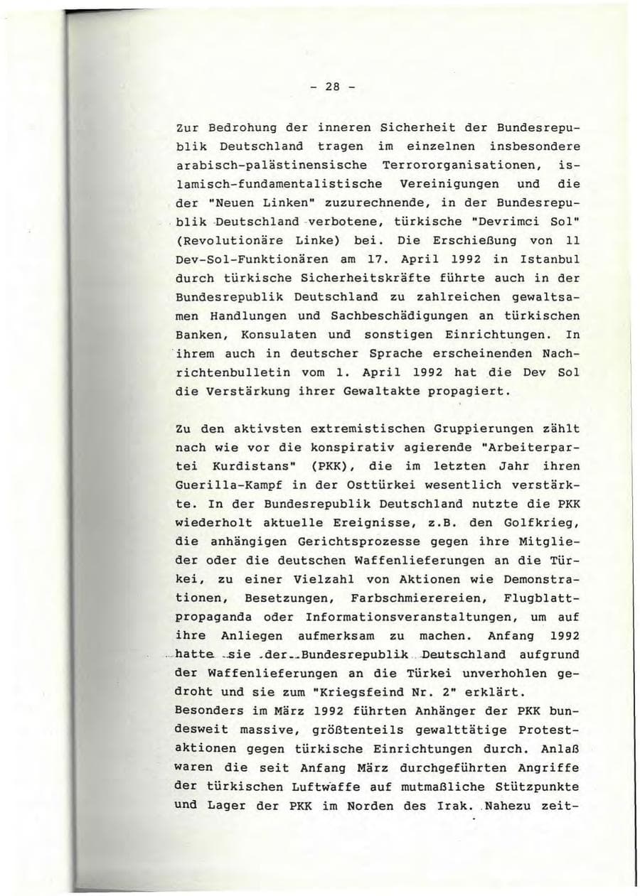 Seite 29 des Verfassungsschutzbericht 1991 Rheinland-Pfalz