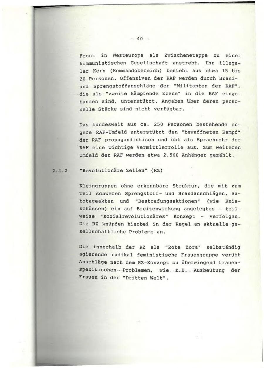 Seite 41 des Verfassungsschutzbericht 1991 Rheinland-Pfalz
