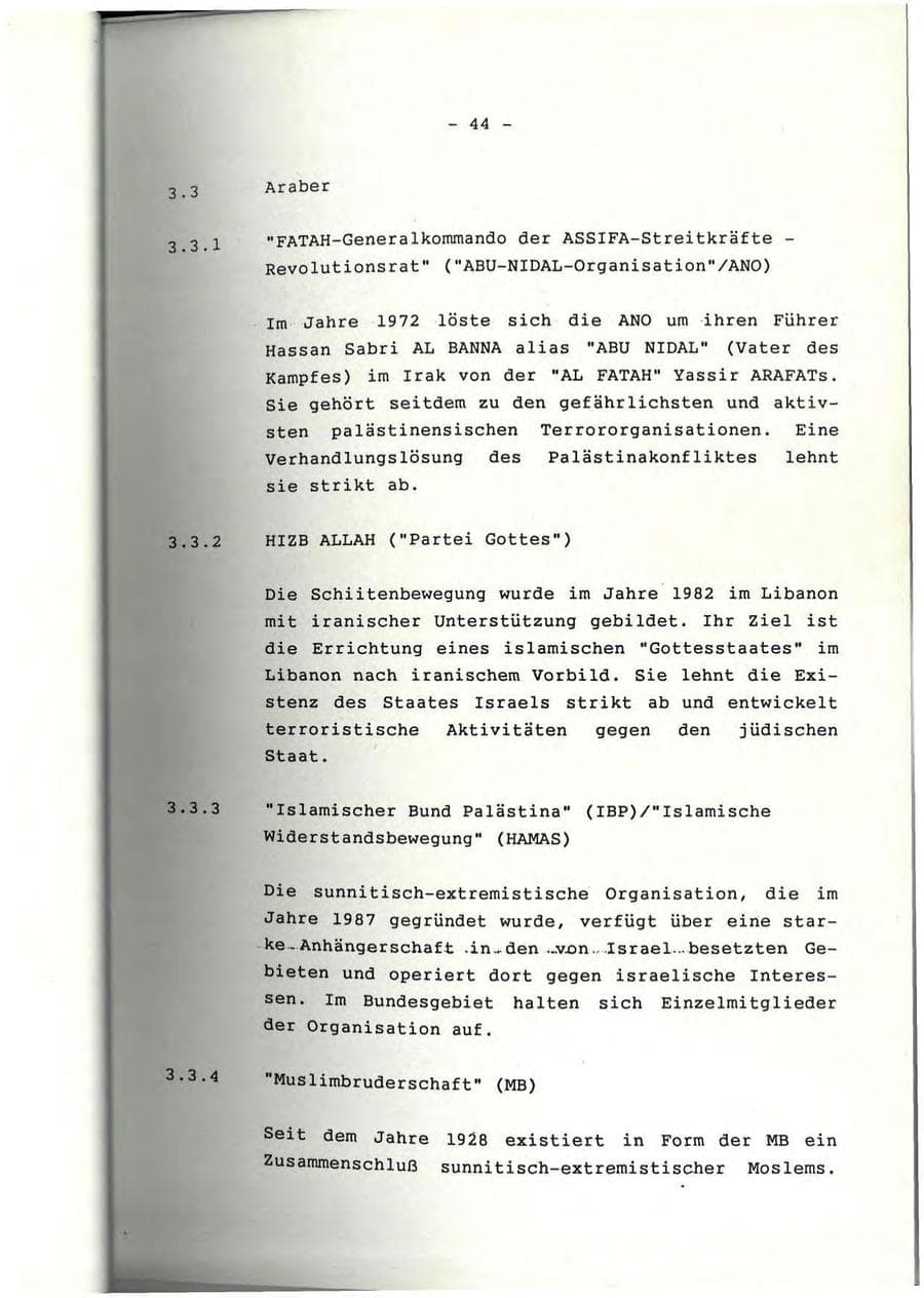 Seite 45 des Verfassungsschutzbericht 1991 Rheinland-Pfalz