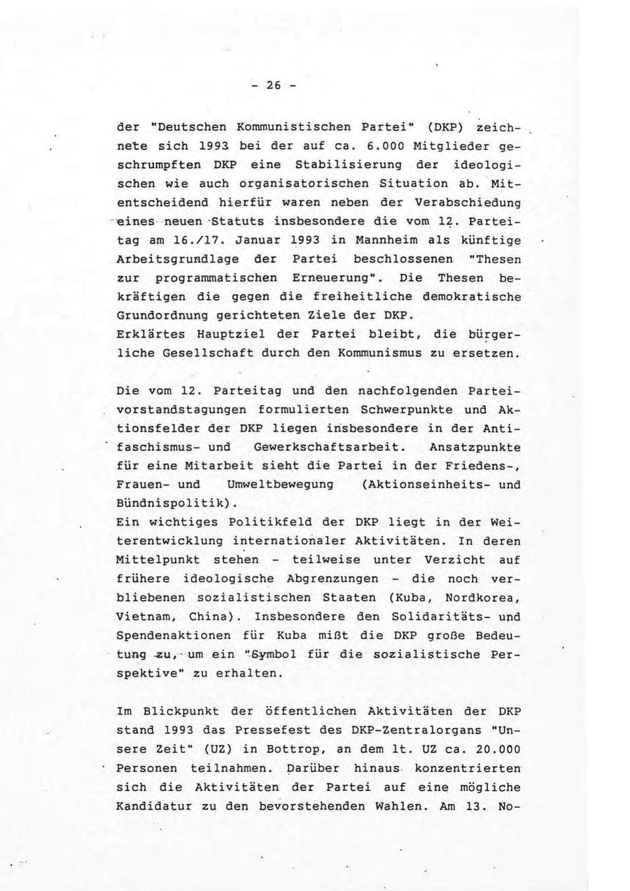 Seite 26 des Verfassungsschutzbericht 1993 Rheinland-Pfalz