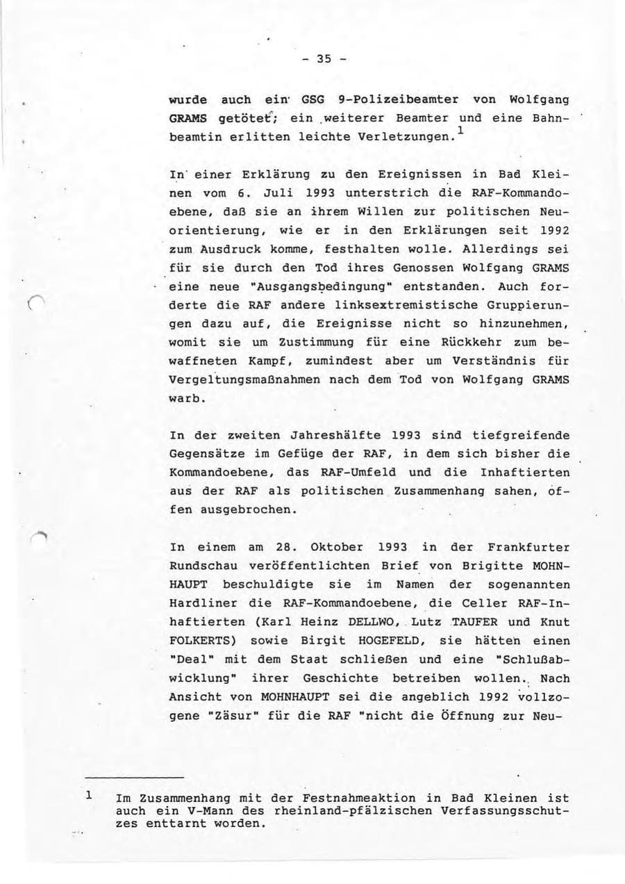 Seite 35 des Verfassungsschutzbericht 1993 Rheinland-Pfalz