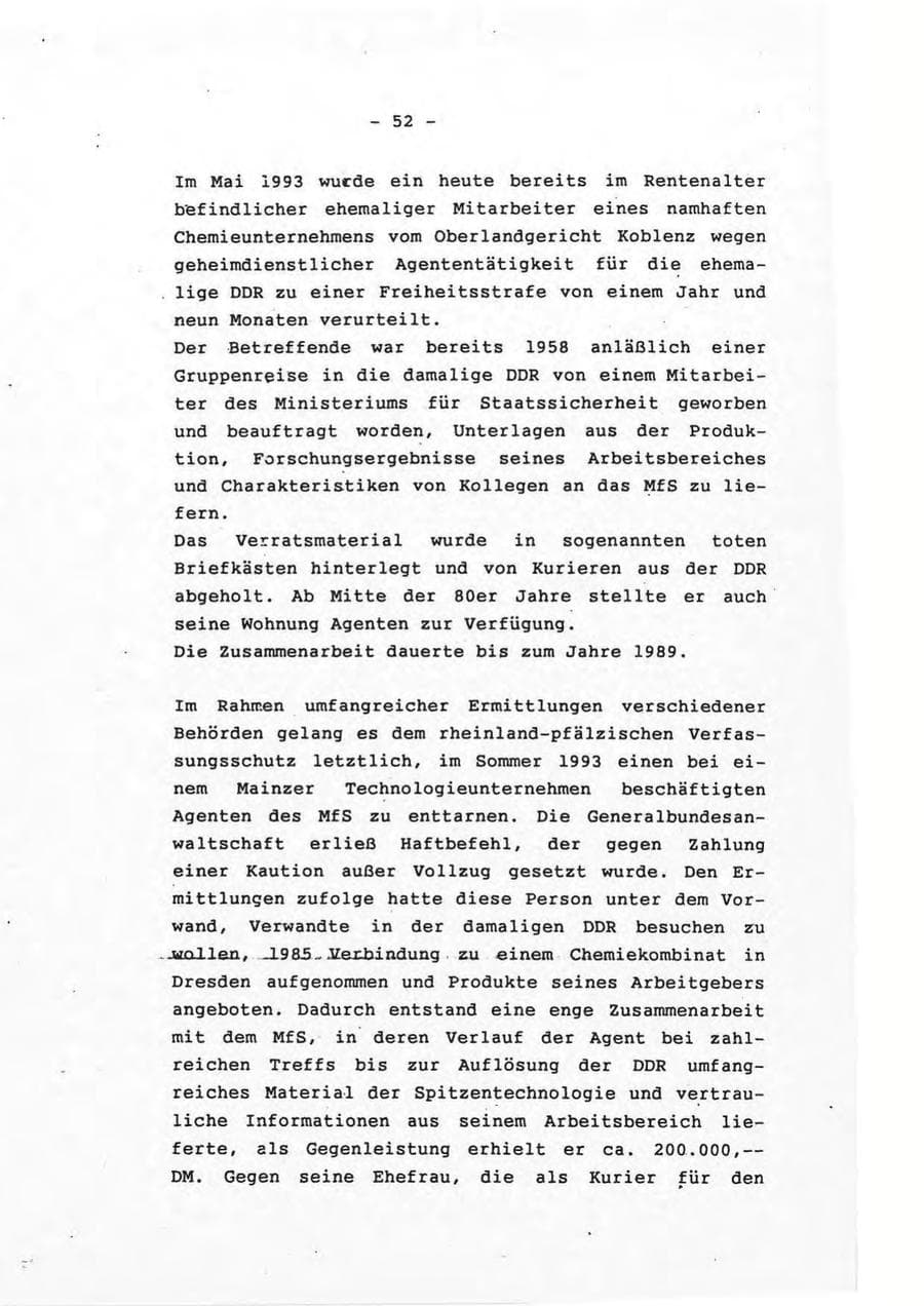 Seite 52 des Verfassungsschutzbericht 1993 Rheinland-Pfalz