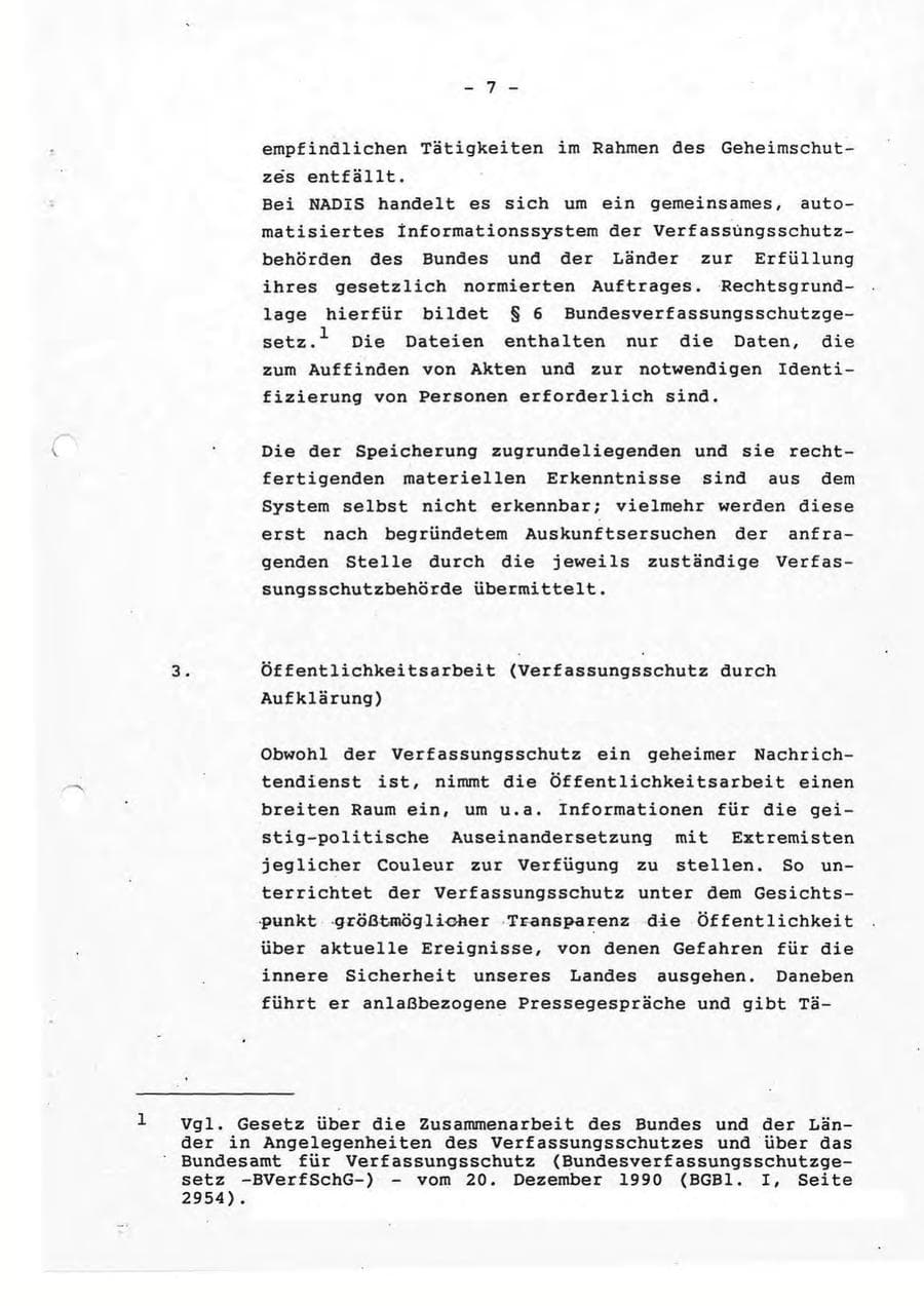Seite 7 des Verfassungsschutzbericht 1993 Rheinland-Pfalz