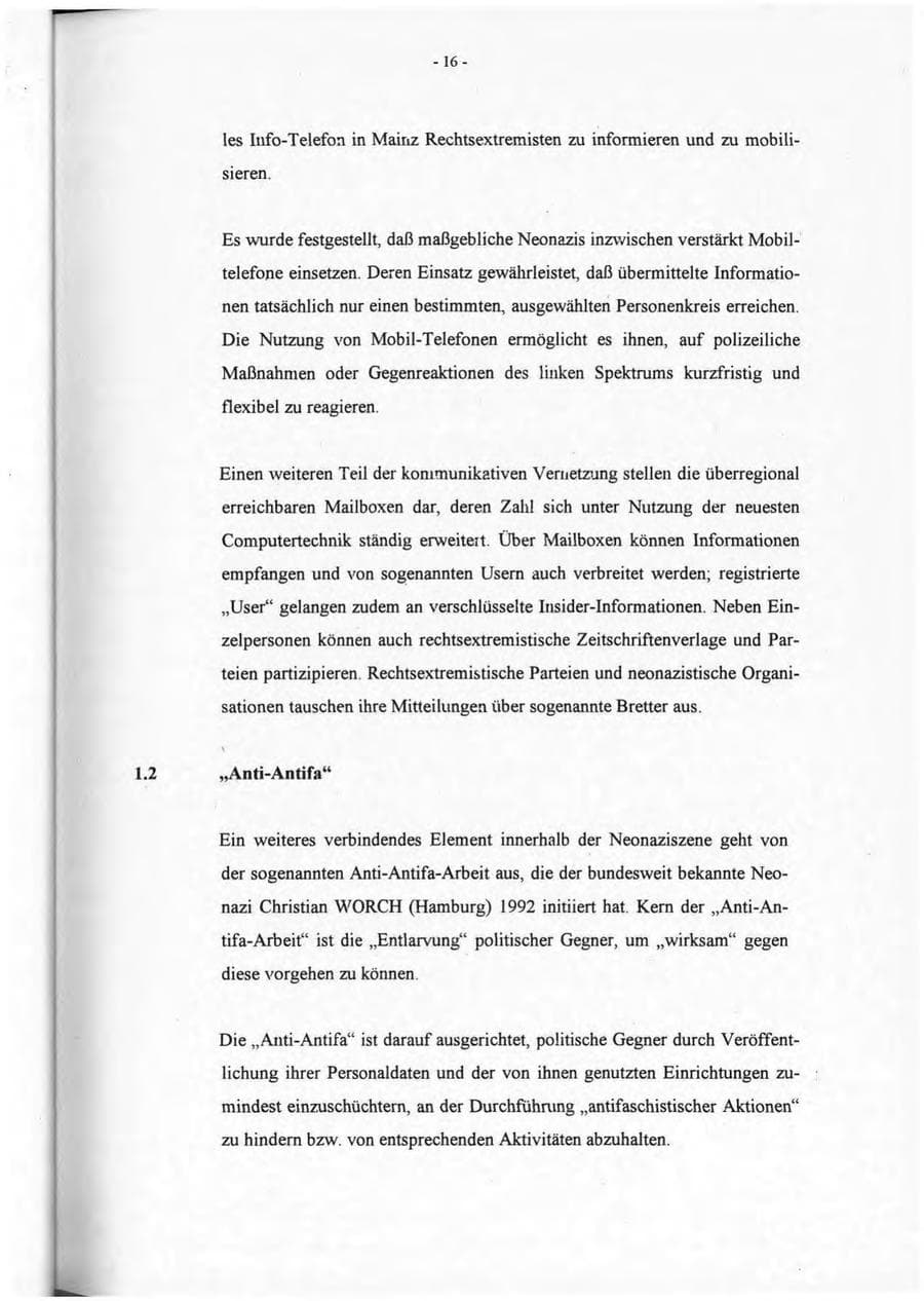 Seite 17 des Verfassungsschutzbericht 1994 Rheinland-Pfalz