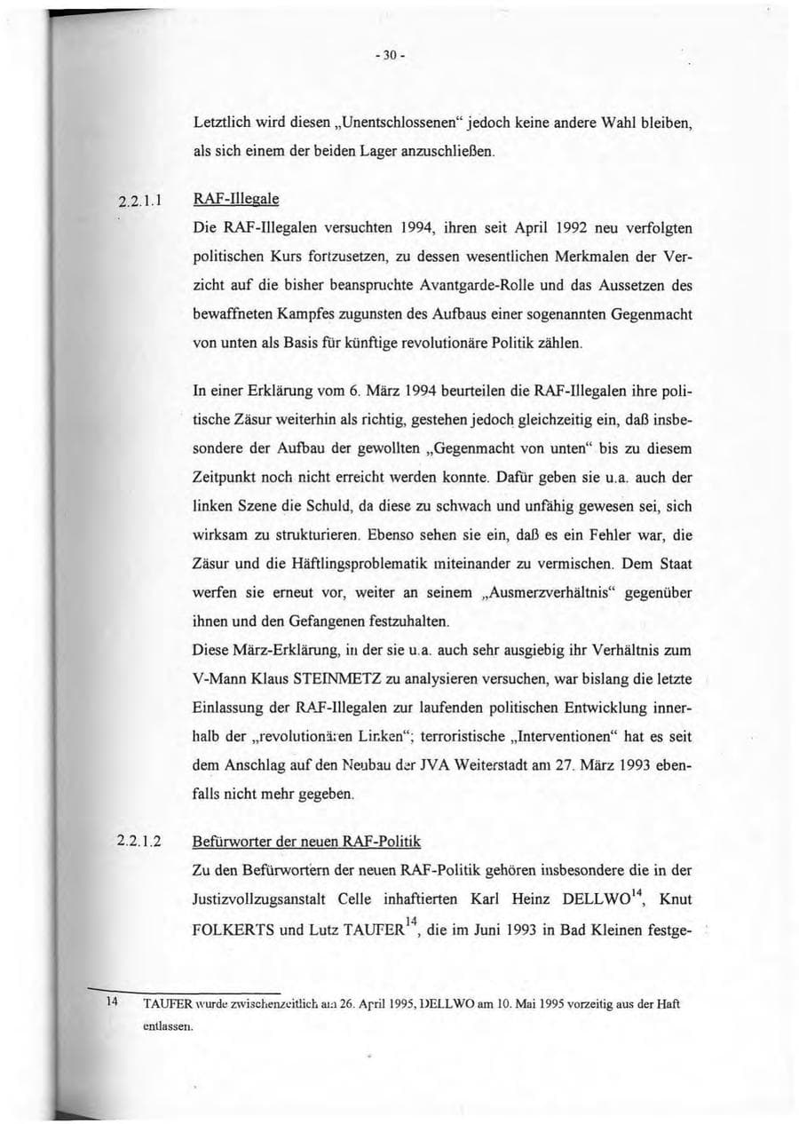 Seite 31 des Verfassungsschutzbericht 1994 Rheinland-Pfalz
