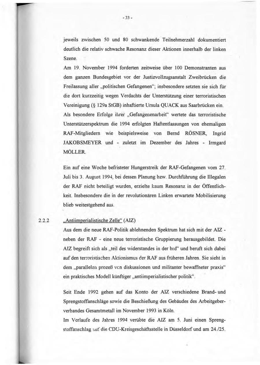 Seite 34 des Verfassungsschutzbericht 1994 Rheinland-Pfalz