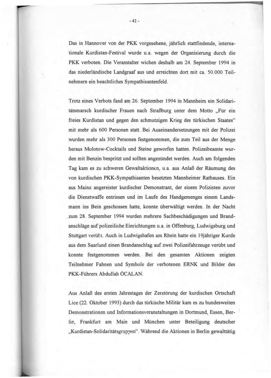 Seite 43 des Verfassungsschutzbericht 1994 Rheinland-Pfalz