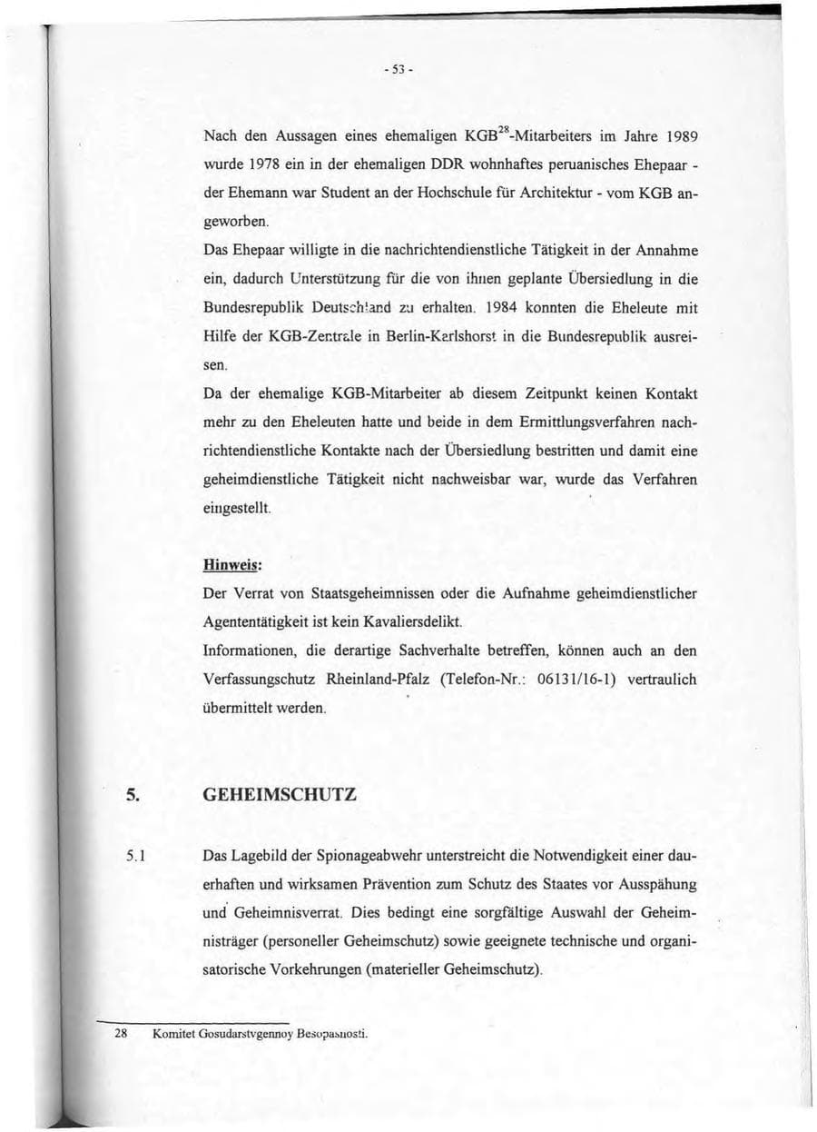 Seite 54 des Verfassungsschutzbericht 1994 Rheinland-Pfalz