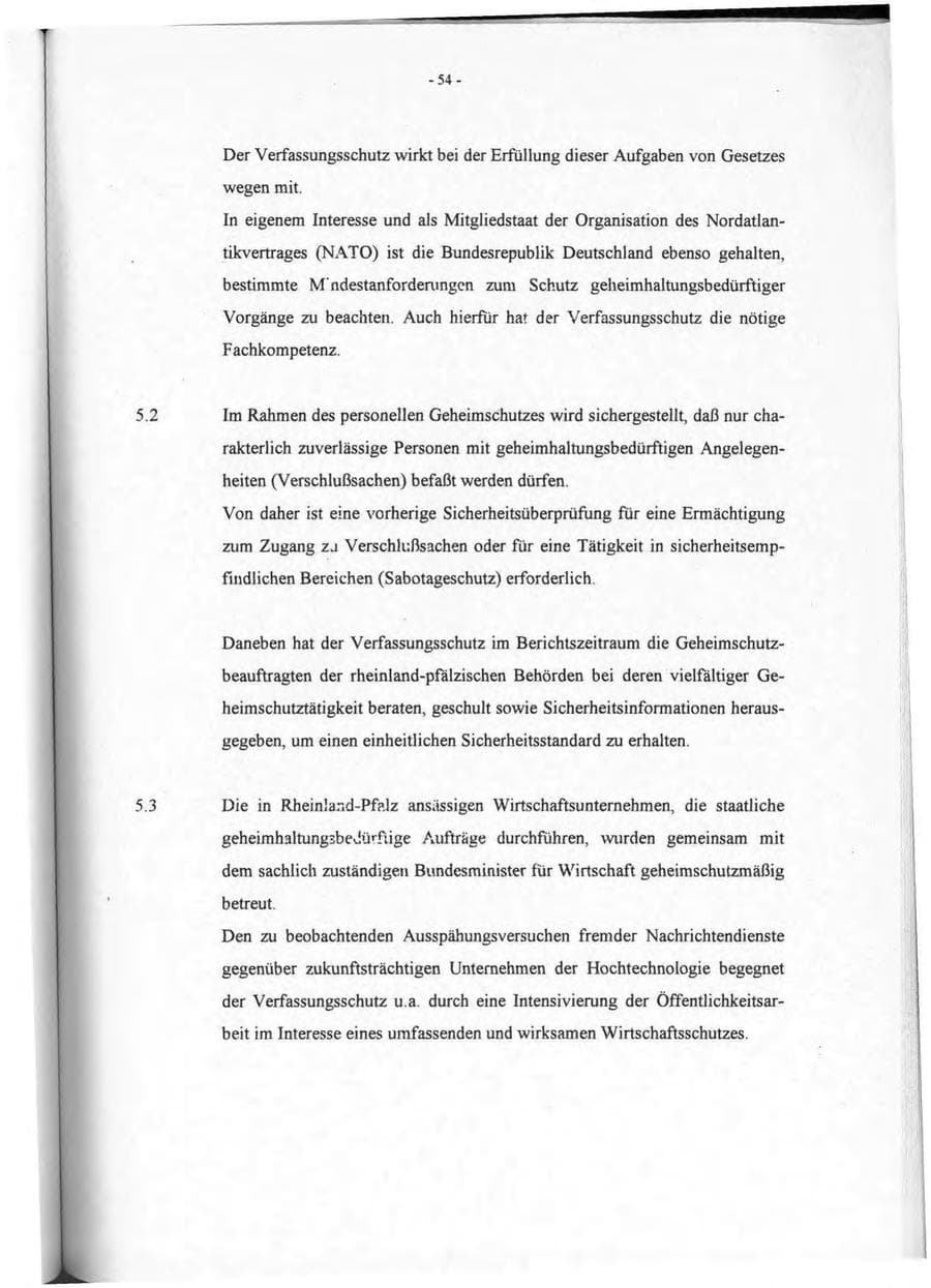 Seite 55 des Verfassungsschutzbericht 1994 Rheinland-Pfalz
