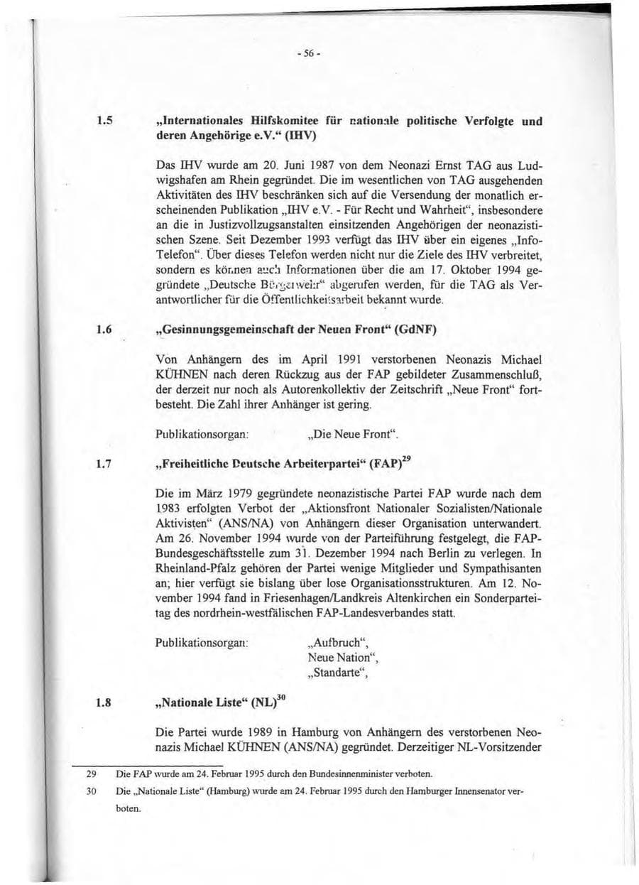 Seite 57 des Verfassungsschutzbericht 1994 Rheinland-Pfalz