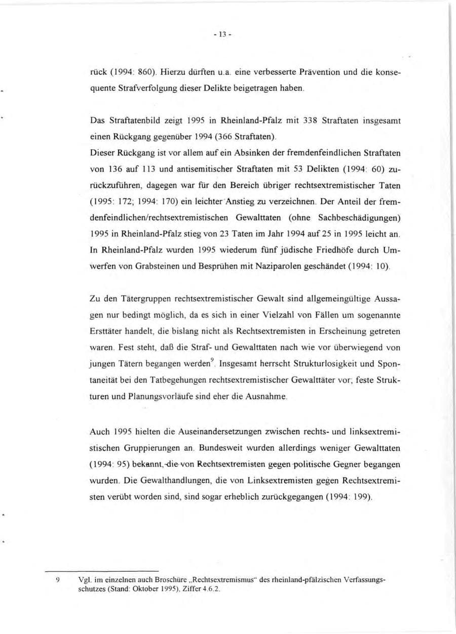 Seite 15 des Verfassungsschutzbericht 1995 Rheinland-Pfalz