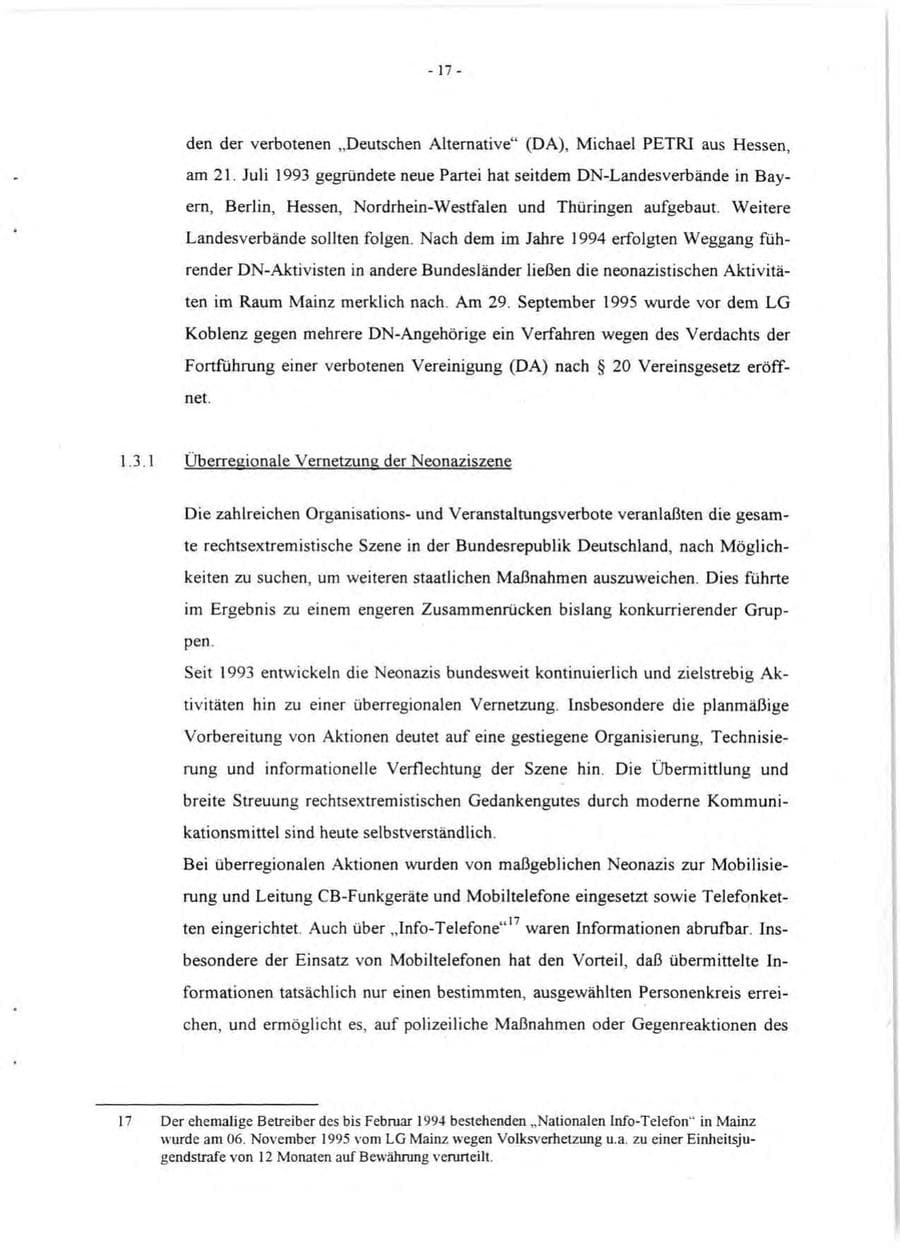 Seite 19 des Verfassungsschutzbericht 1995 Rheinland-Pfalz
