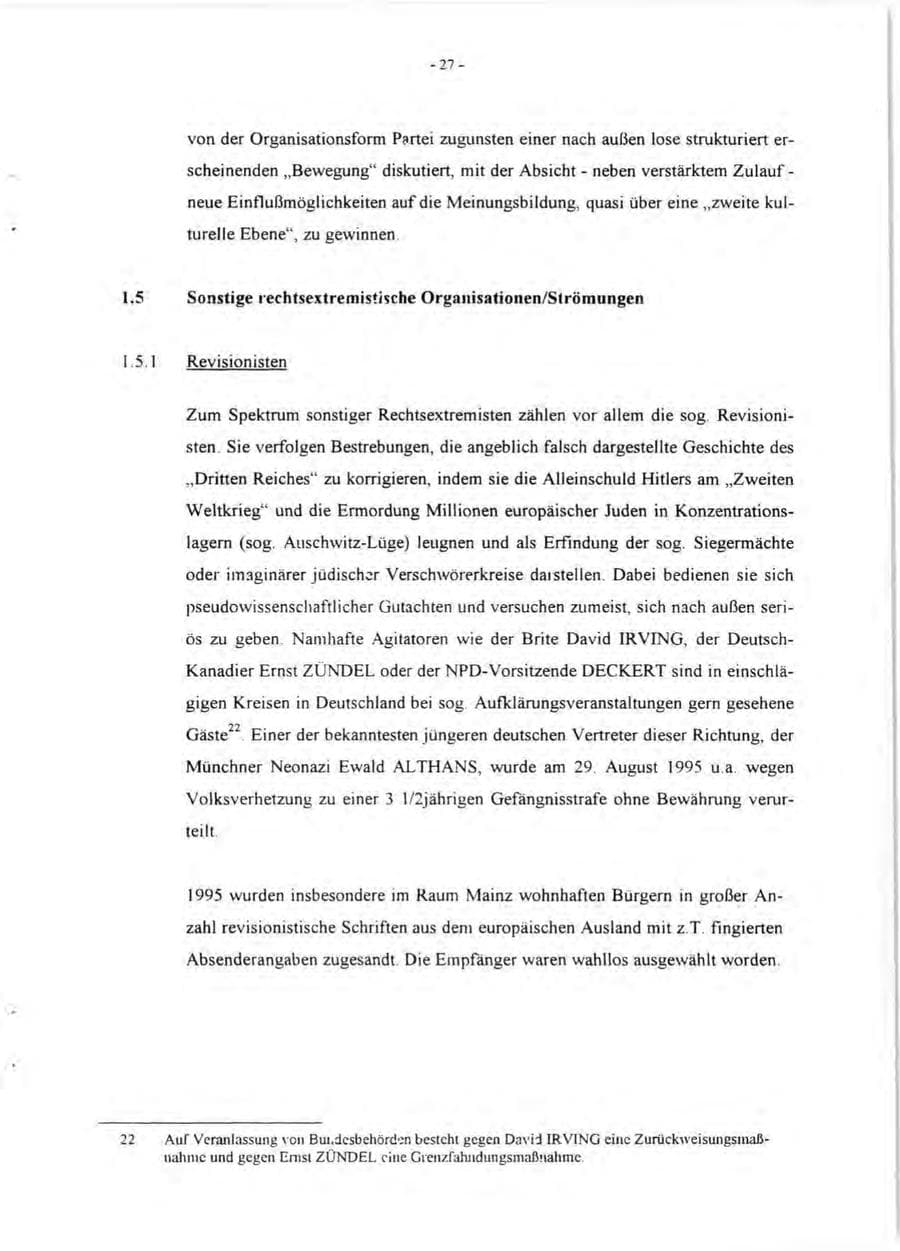 Seite 29 des Verfassungsschutzbericht 1995 Rheinland-Pfalz