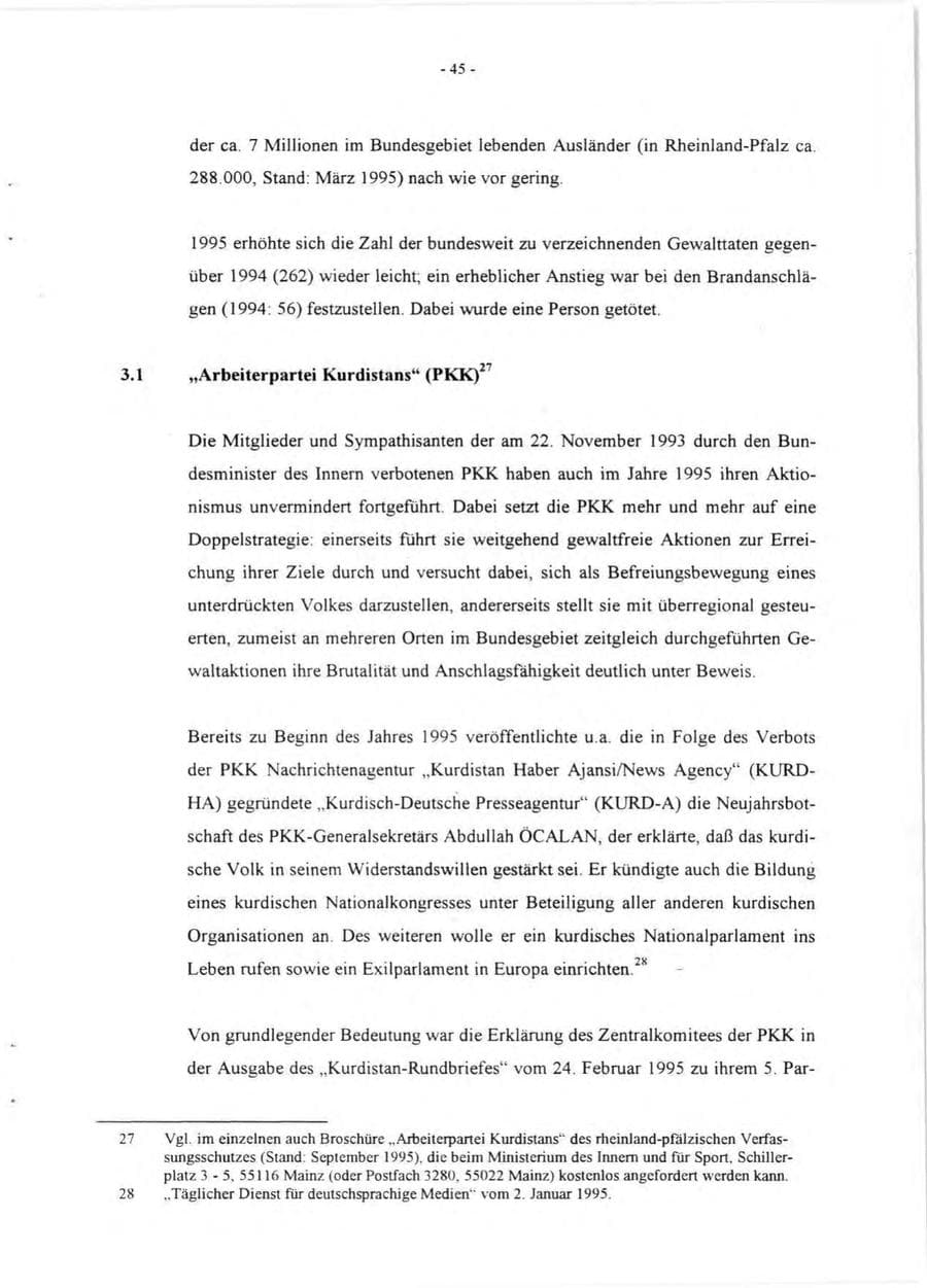 Seite 47 des Verfassungsschutzbericht 1995 Rheinland-Pfalz