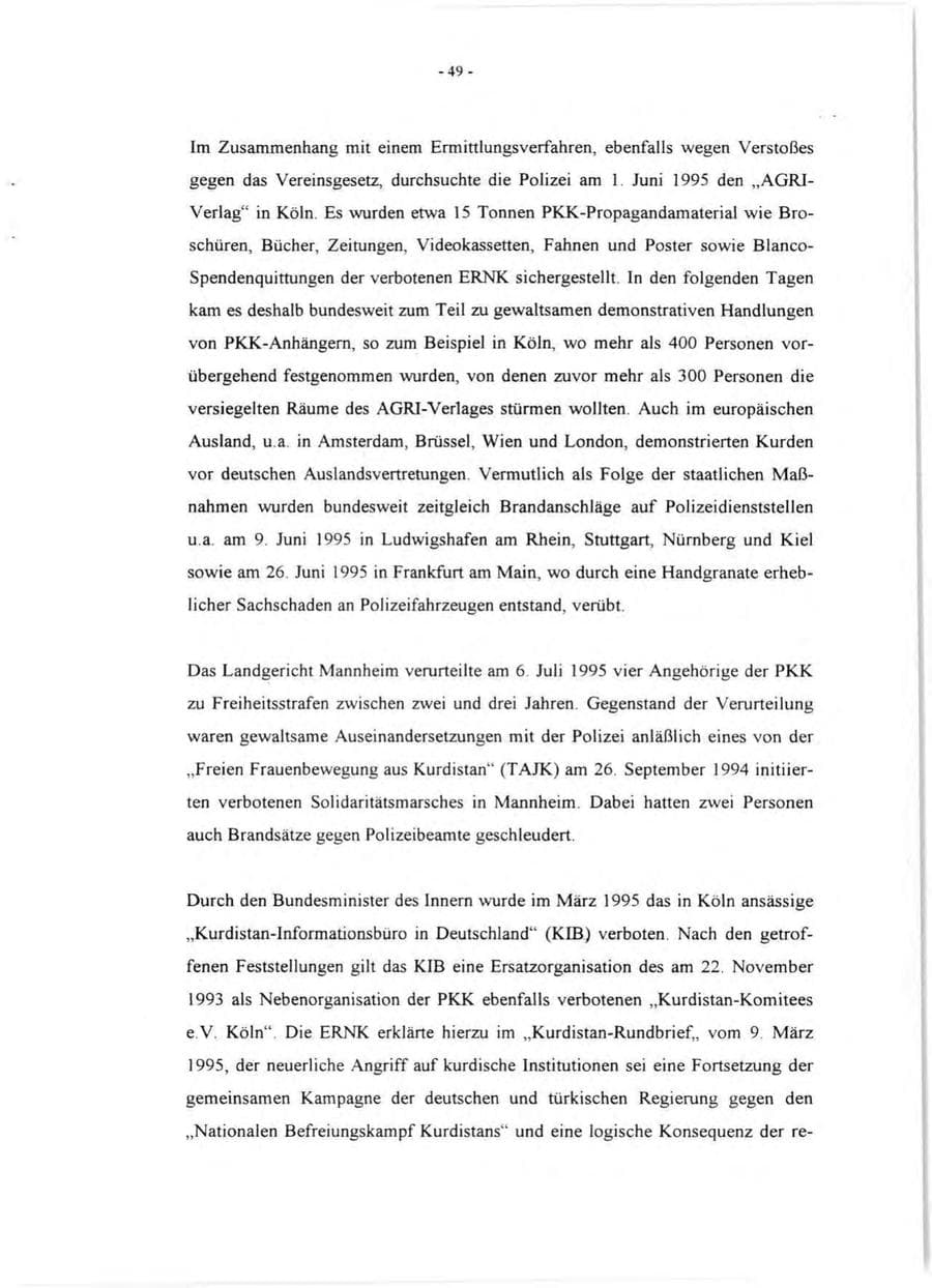 Seite 51 des Verfassungsschutzbericht 1995 Rheinland-Pfalz