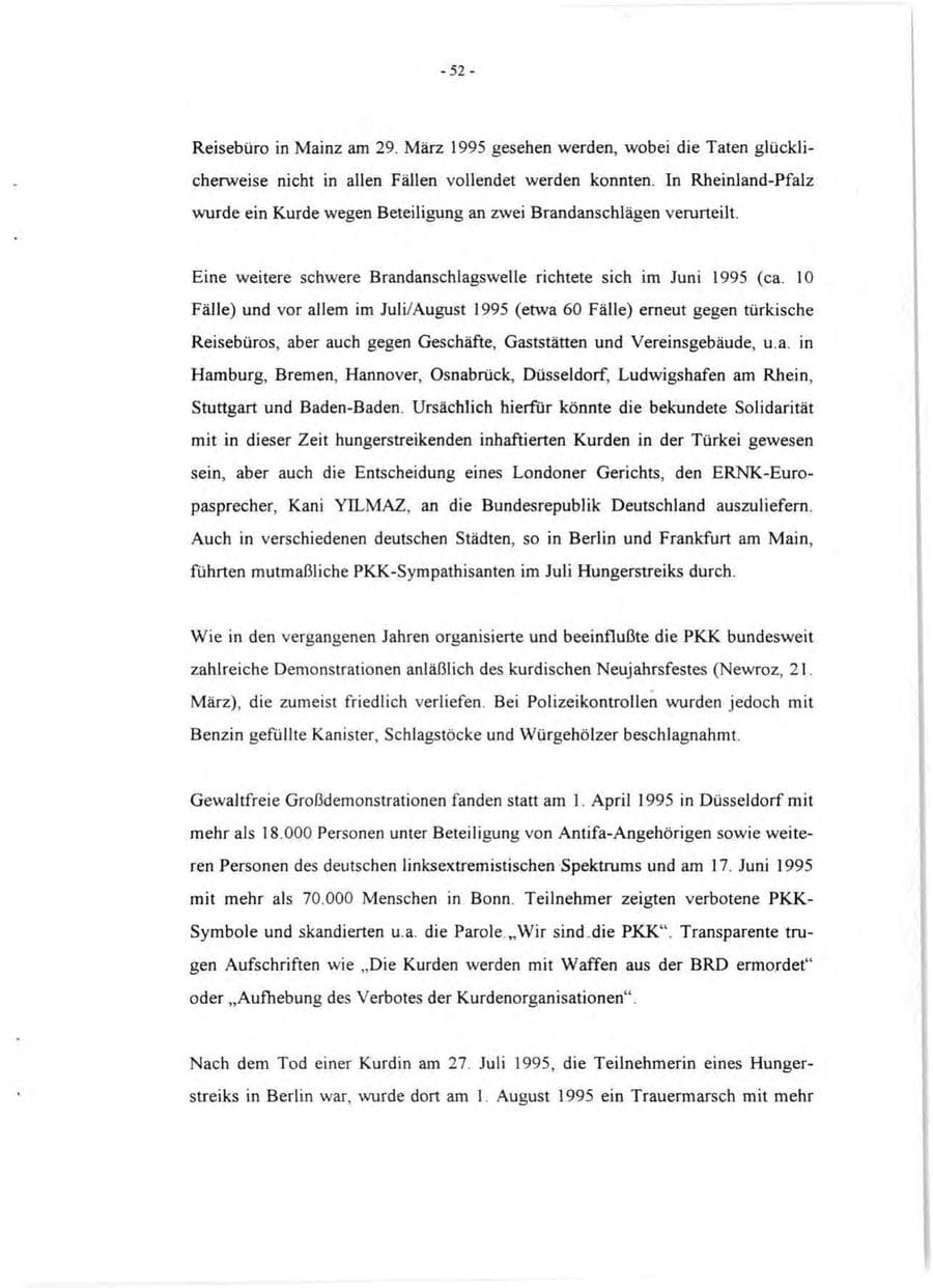 Seite 54 des Verfassungsschutzbericht 1995 Rheinland-Pfalz