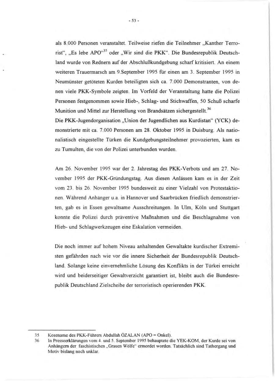 Seite 55 des Verfassungsschutzbericht 1995 Rheinland-Pfalz