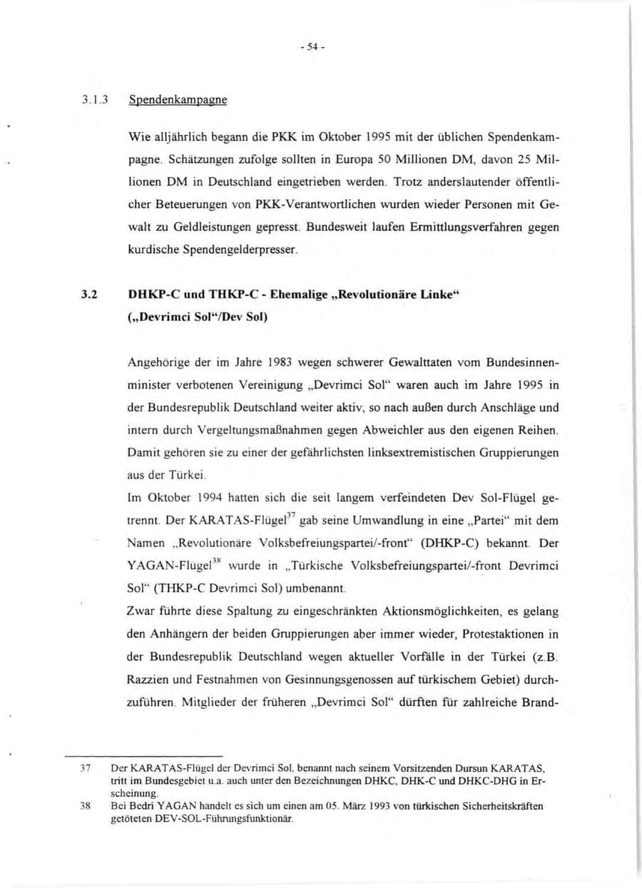 Seite 56 des Verfassungsschutzbericht 1995 Rheinland-Pfalz