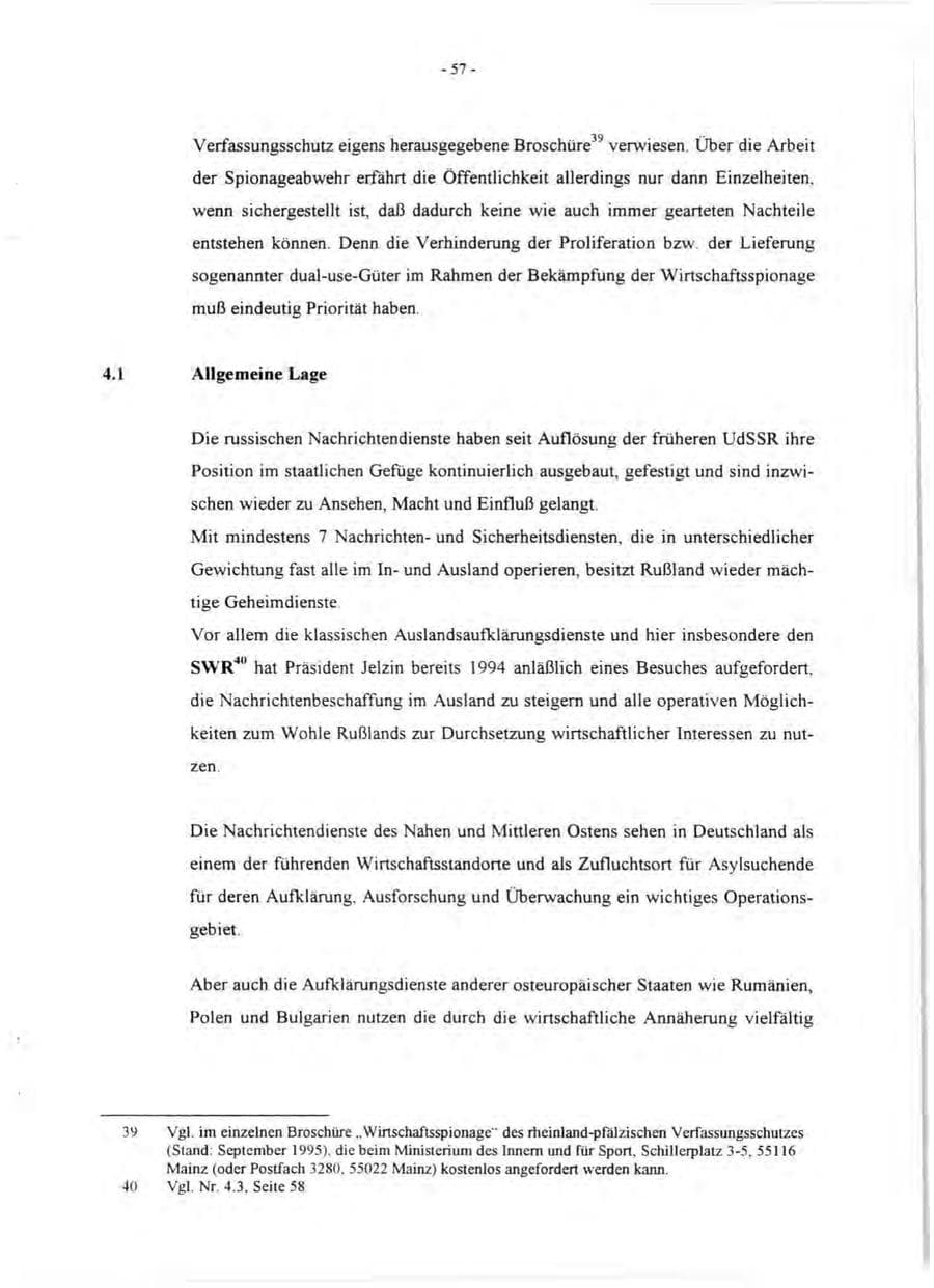 Seite 59 des Verfassungsschutzbericht 1995 Rheinland-Pfalz