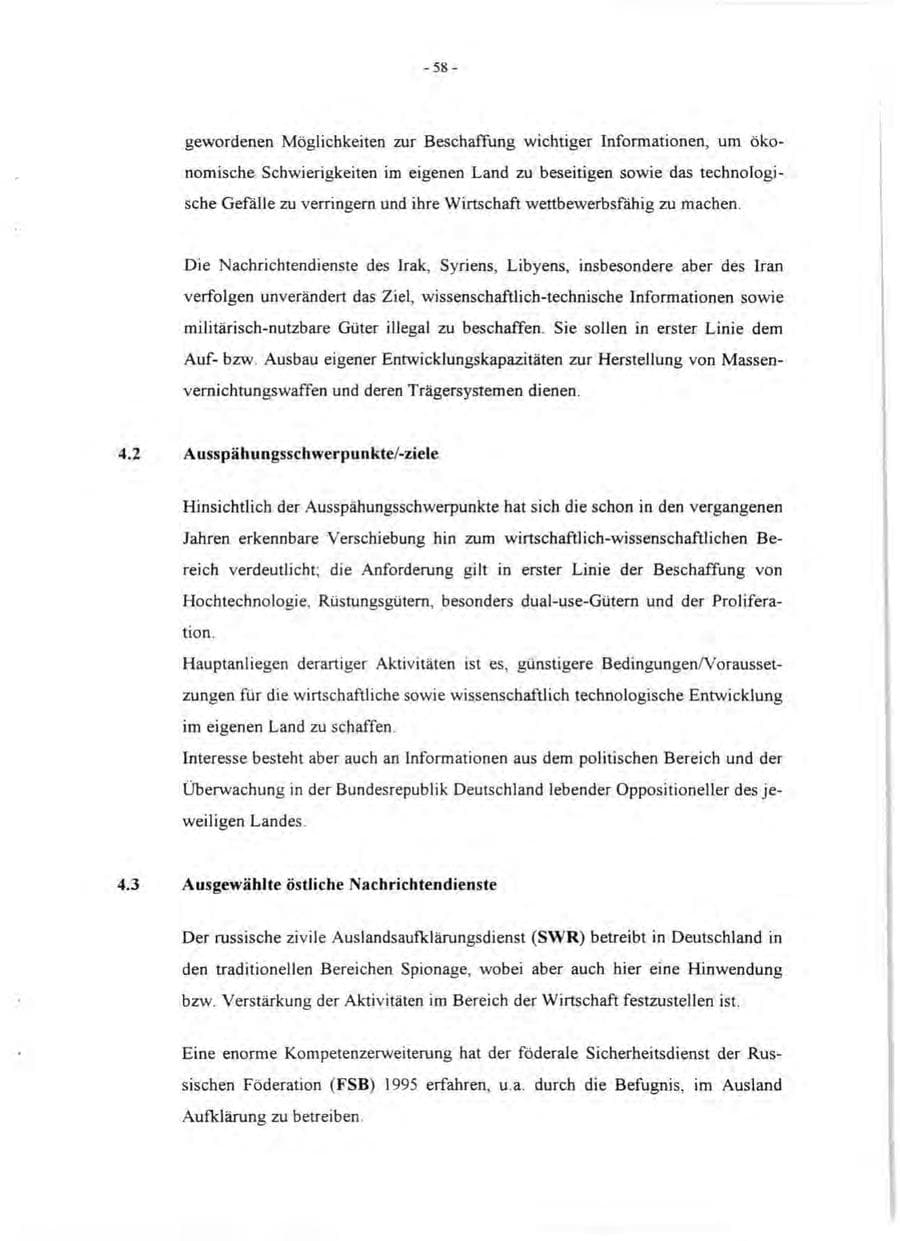 Seite 60 des Verfassungsschutzbericht 1995 Rheinland-Pfalz