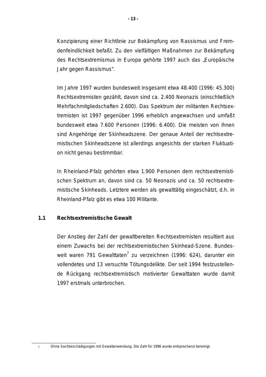 Seite 14 des Verfassungsschutzbericht 1997 Rheinland-Pfalz