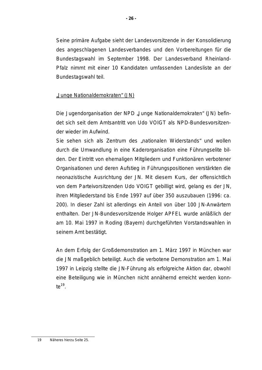 Seite 27 des Verfassungsschutzbericht 1997 Rheinland-Pfalz