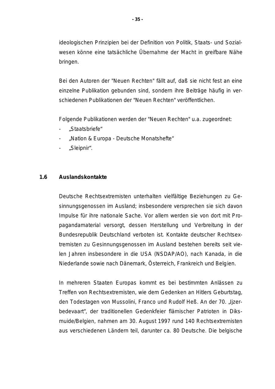 Seite 36 des Verfassungsschutzbericht 1997 Rheinland-Pfalz