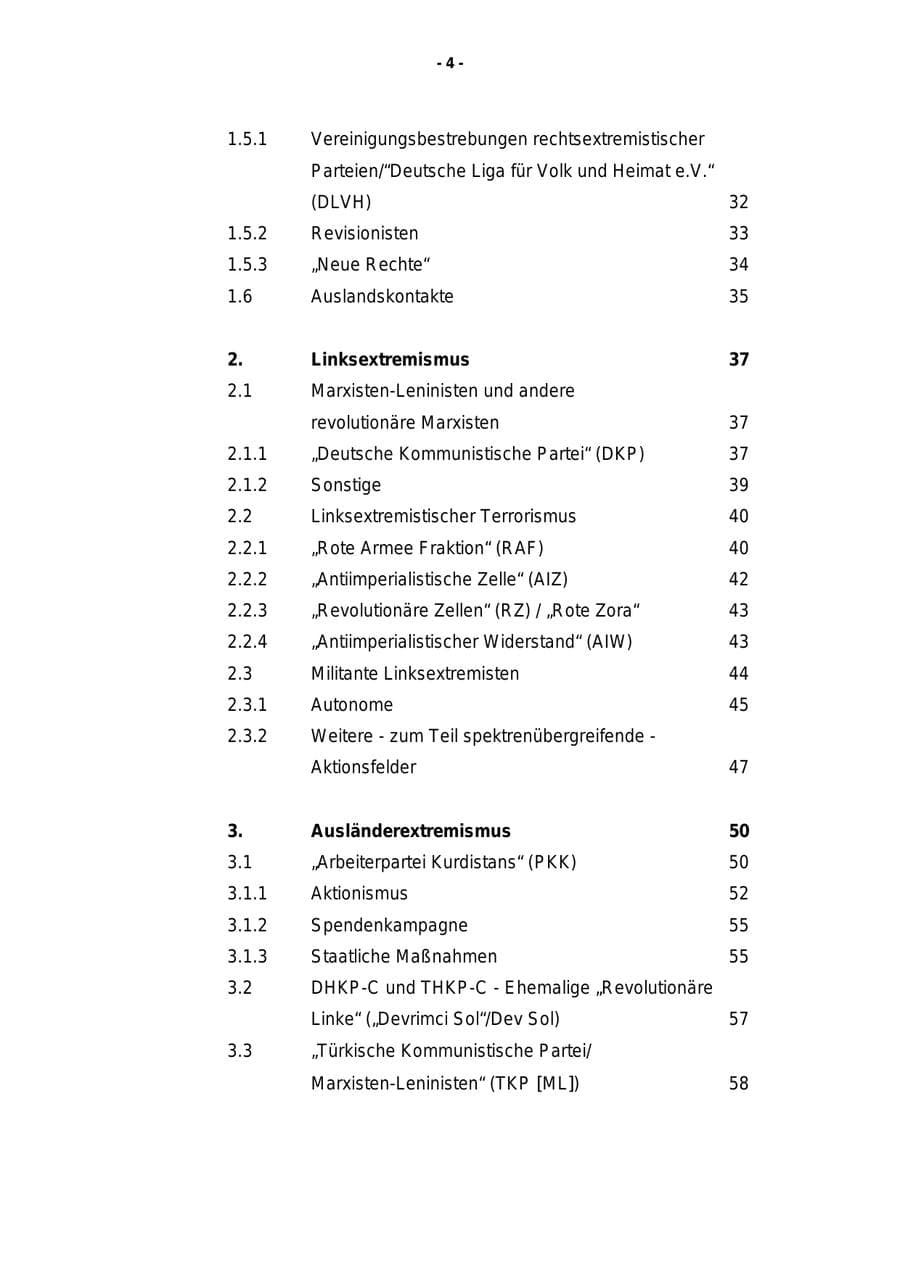Seite 5 des Verfassungsschutzbericht 1997 Rheinland-Pfalz