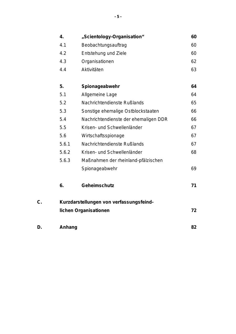 Seite 6 des Verfassungsschutzbericht 1997 Rheinland-Pfalz