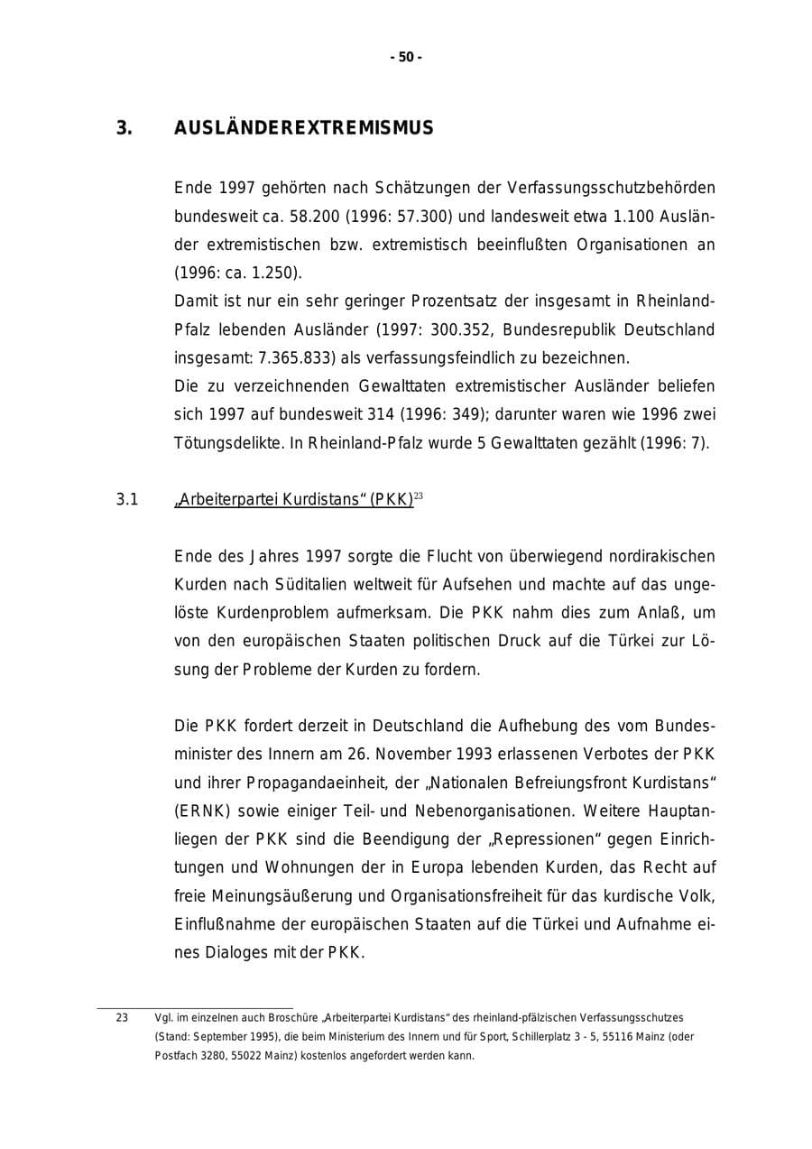 Seite 51 des Verfassungsschutzbericht 1997 Rheinland-Pfalz