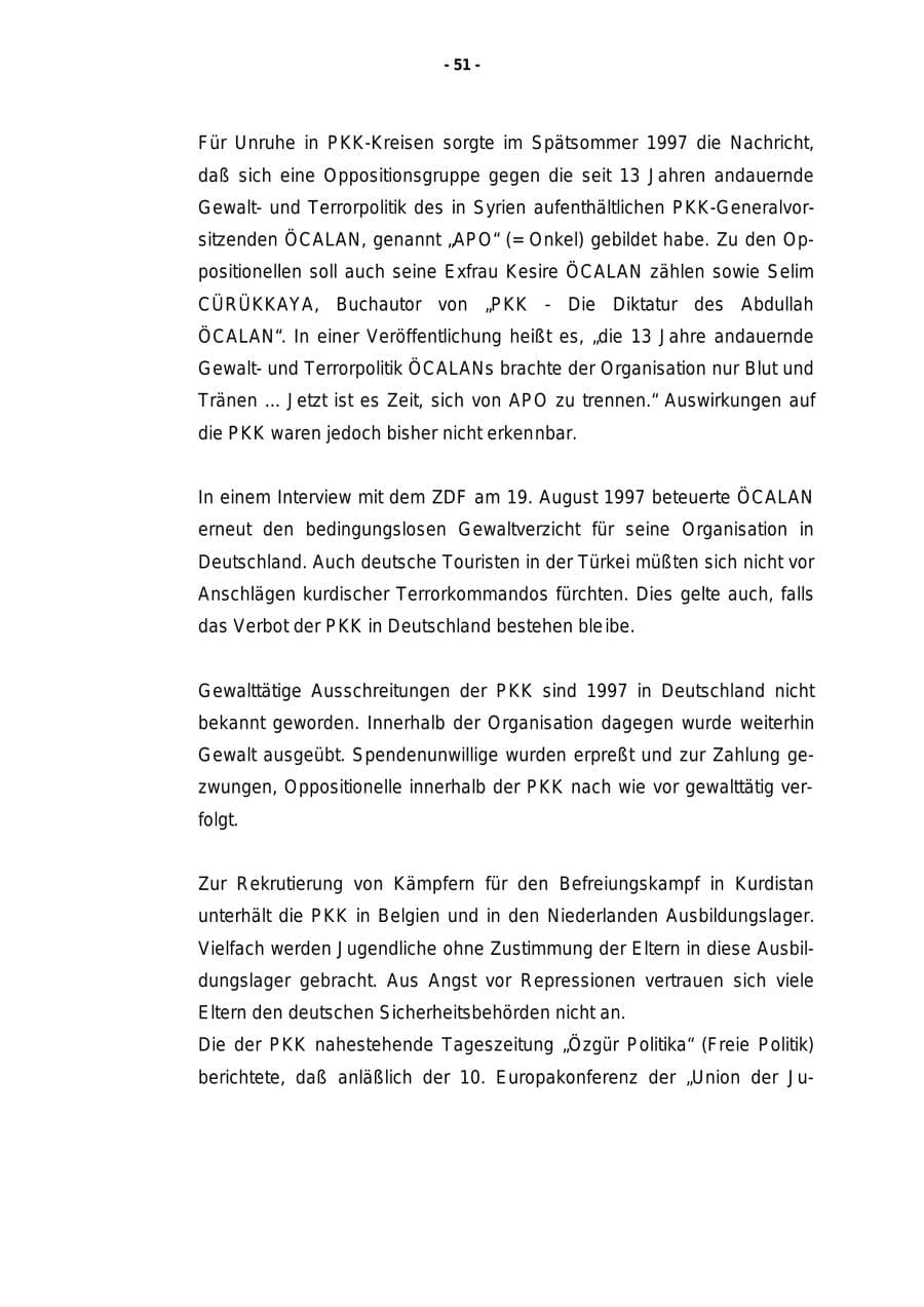 Seite 52 des Verfassungsschutzbericht 1997 Rheinland-Pfalz