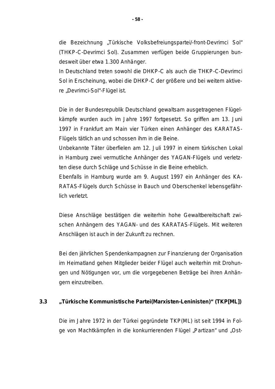 Seite 59 des Verfassungsschutzbericht 1997 Rheinland-Pfalz