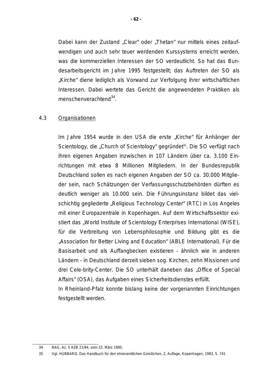 Seite 63 des Verfassungsschutzbericht 1997 Rheinland-Pfalz
