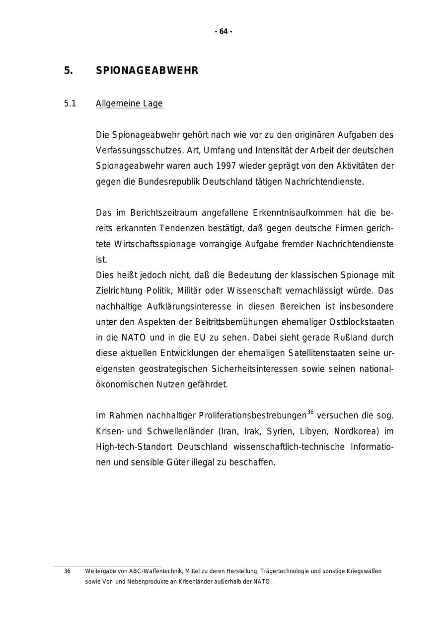 Seite 65 des Verfassungsschutzbericht 1997 Rheinland-Pfalz