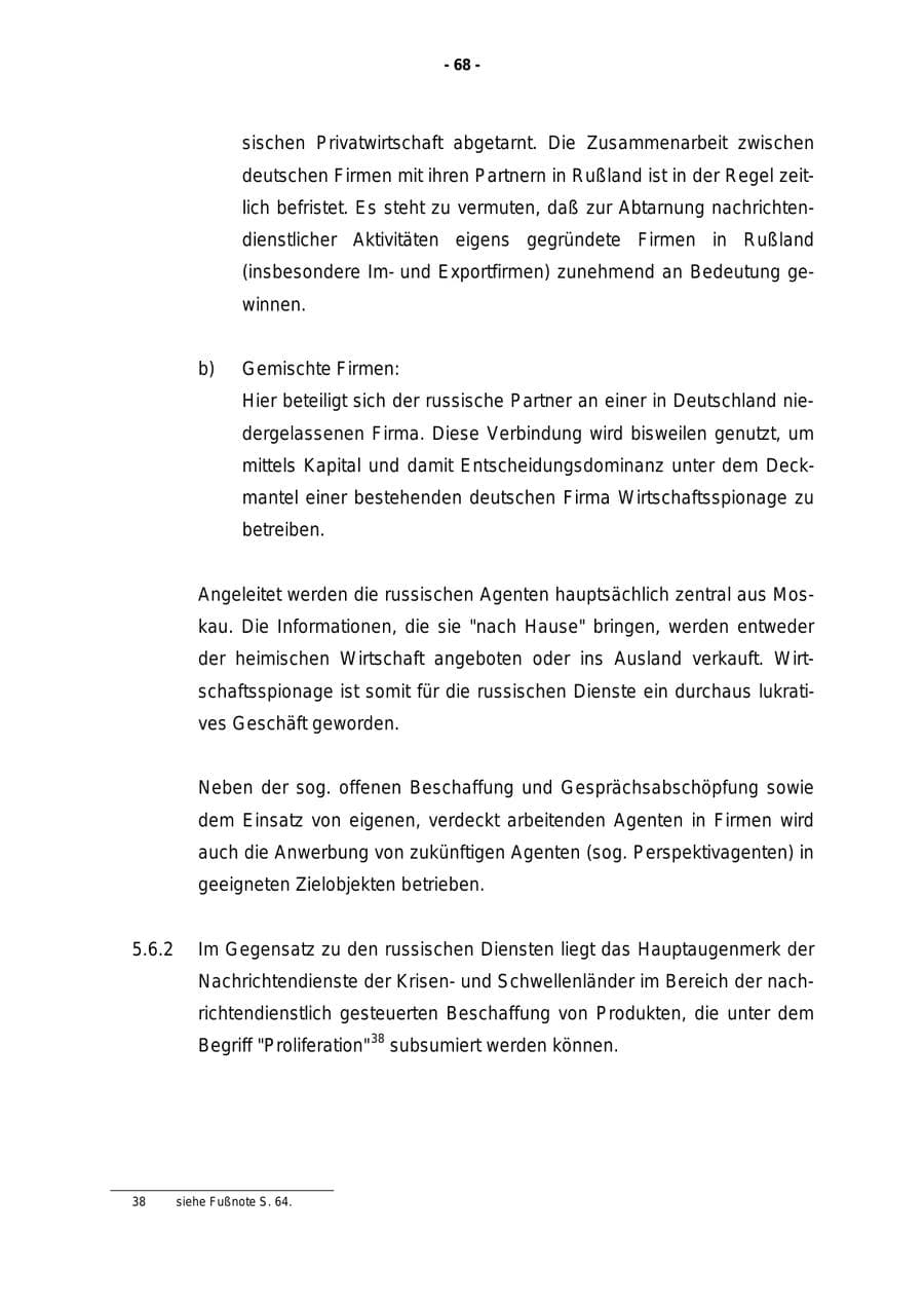 Seite 69 des Verfassungsschutzbericht 1997 Rheinland-Pfalz