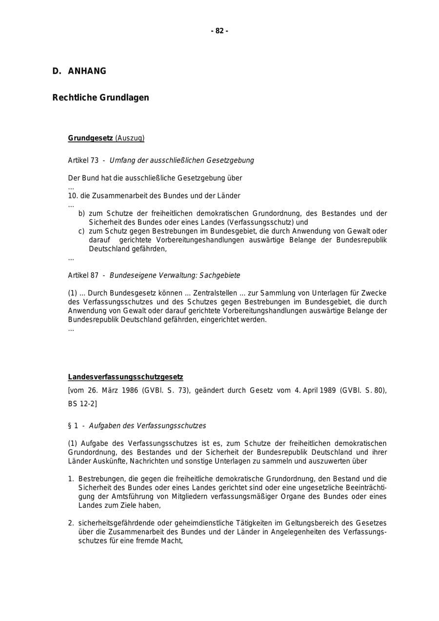 Seite 83 des Verfassungsschutzbericht 1997 Rheinland-Pfalz